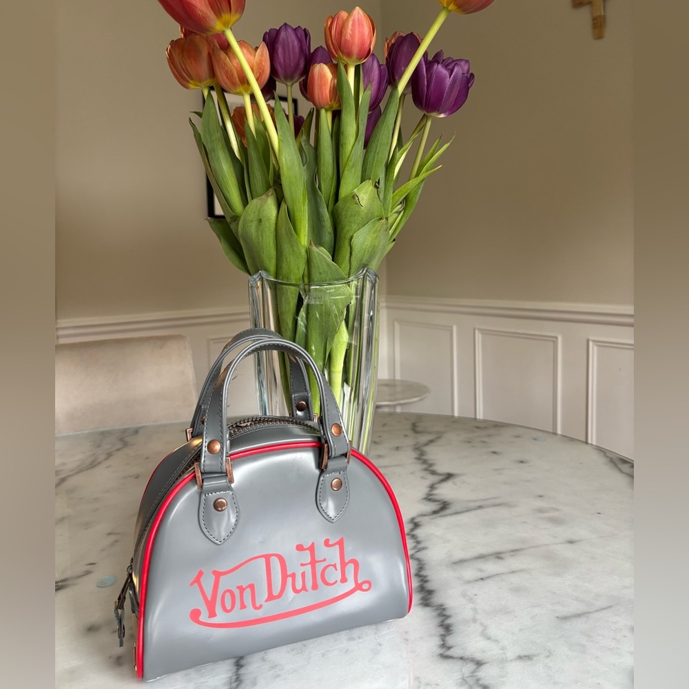 Rare Von Dutch Gray Y2K Mini Bowling Bag 🎳